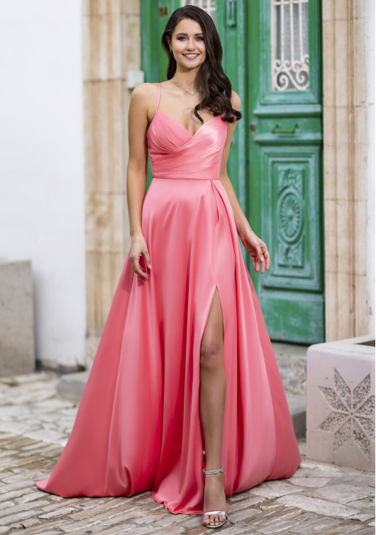 Abendkleid aus Satin in Strawberry Pink