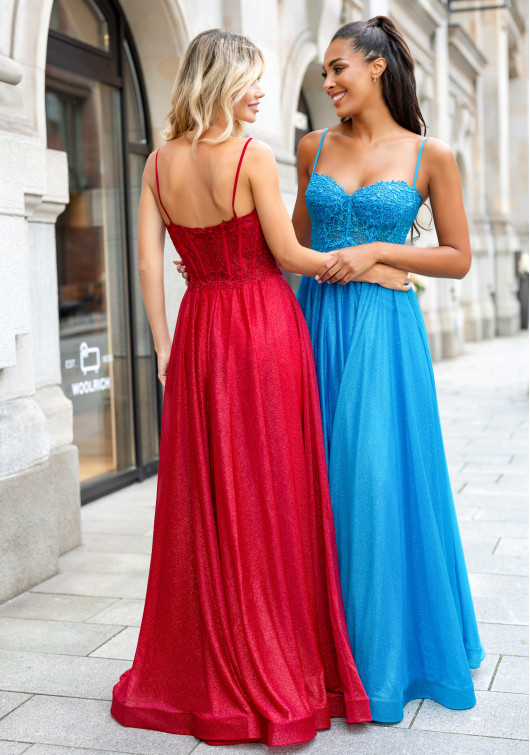 Glittering evening dress in Rio Red Christian Koehlert