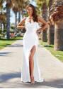 Satin Abendkleid in Snow White