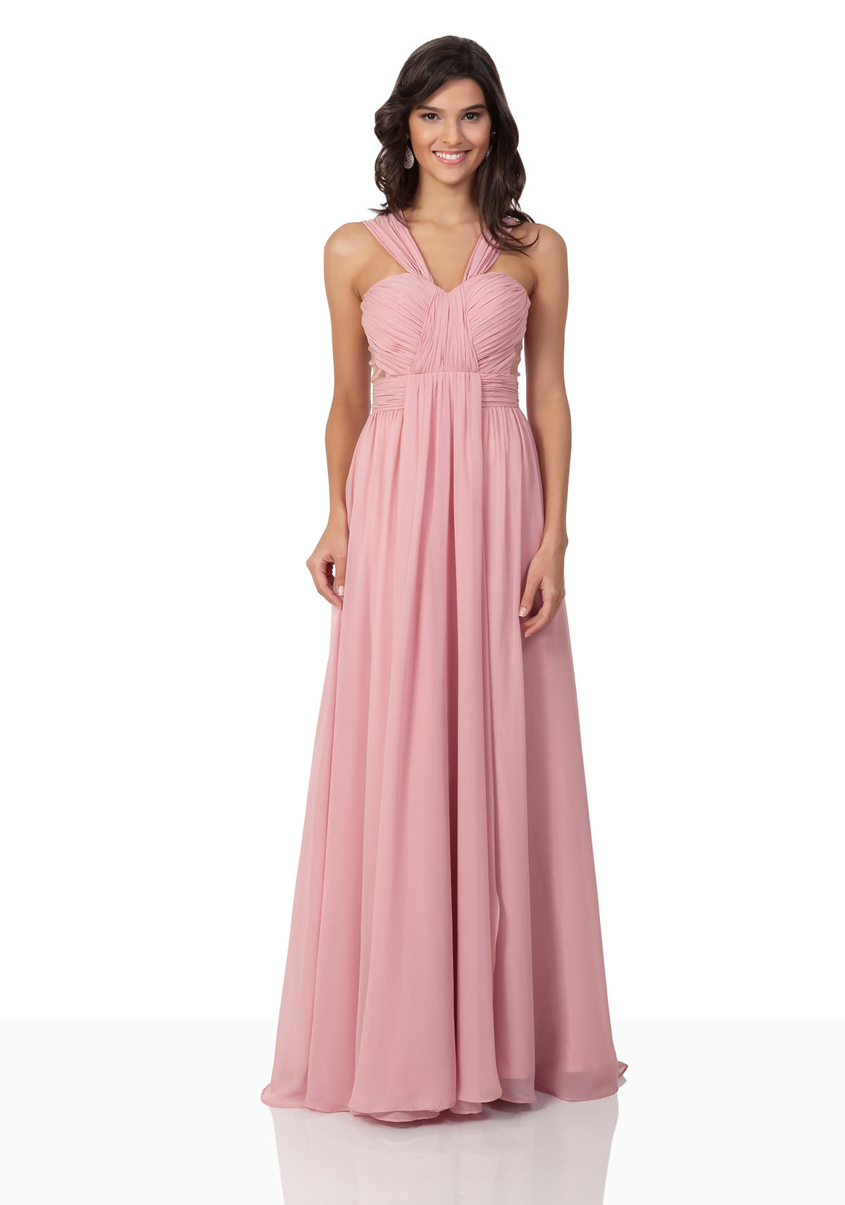 Robe de soirée en Mousseline de soie, avec des Volants en ...