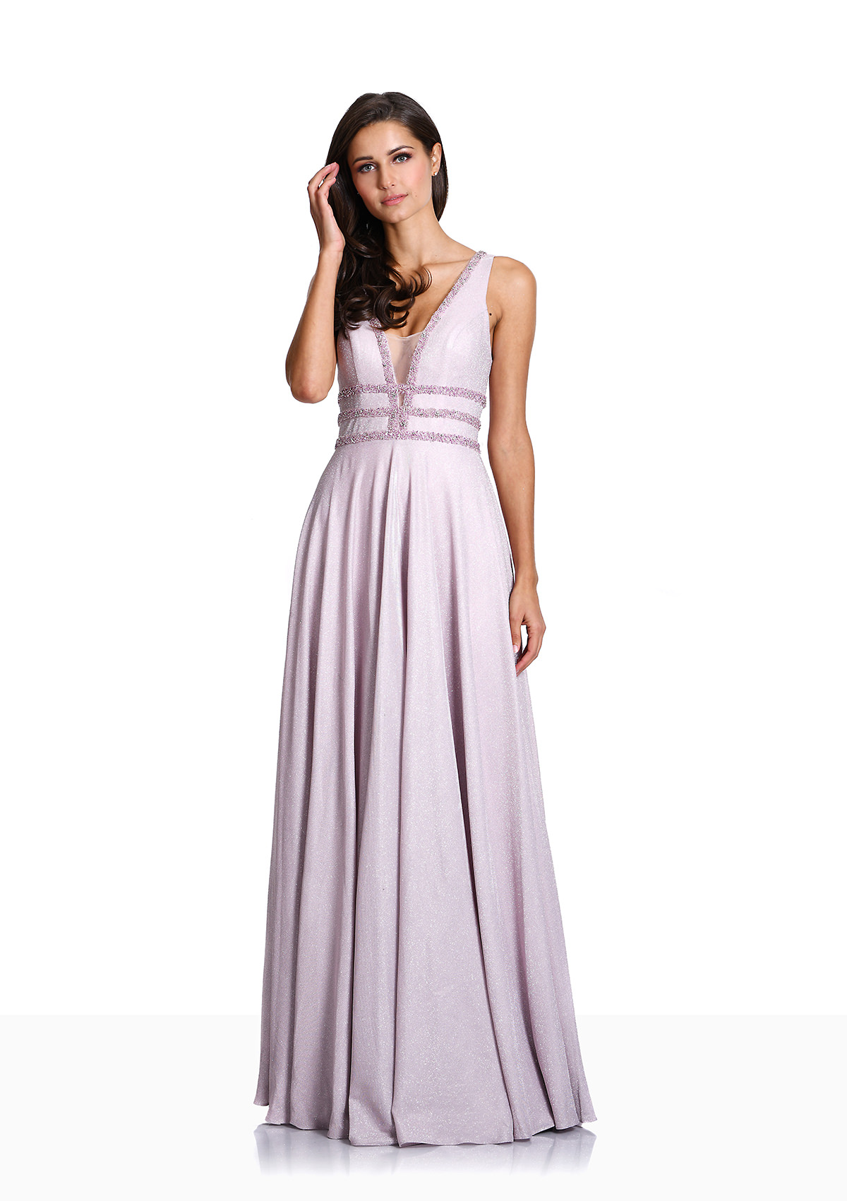 Robe de soirée scintillante avec décoration en strass rose scintillant ...