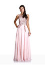 Noble evening dress made of chiffon in pearl pink